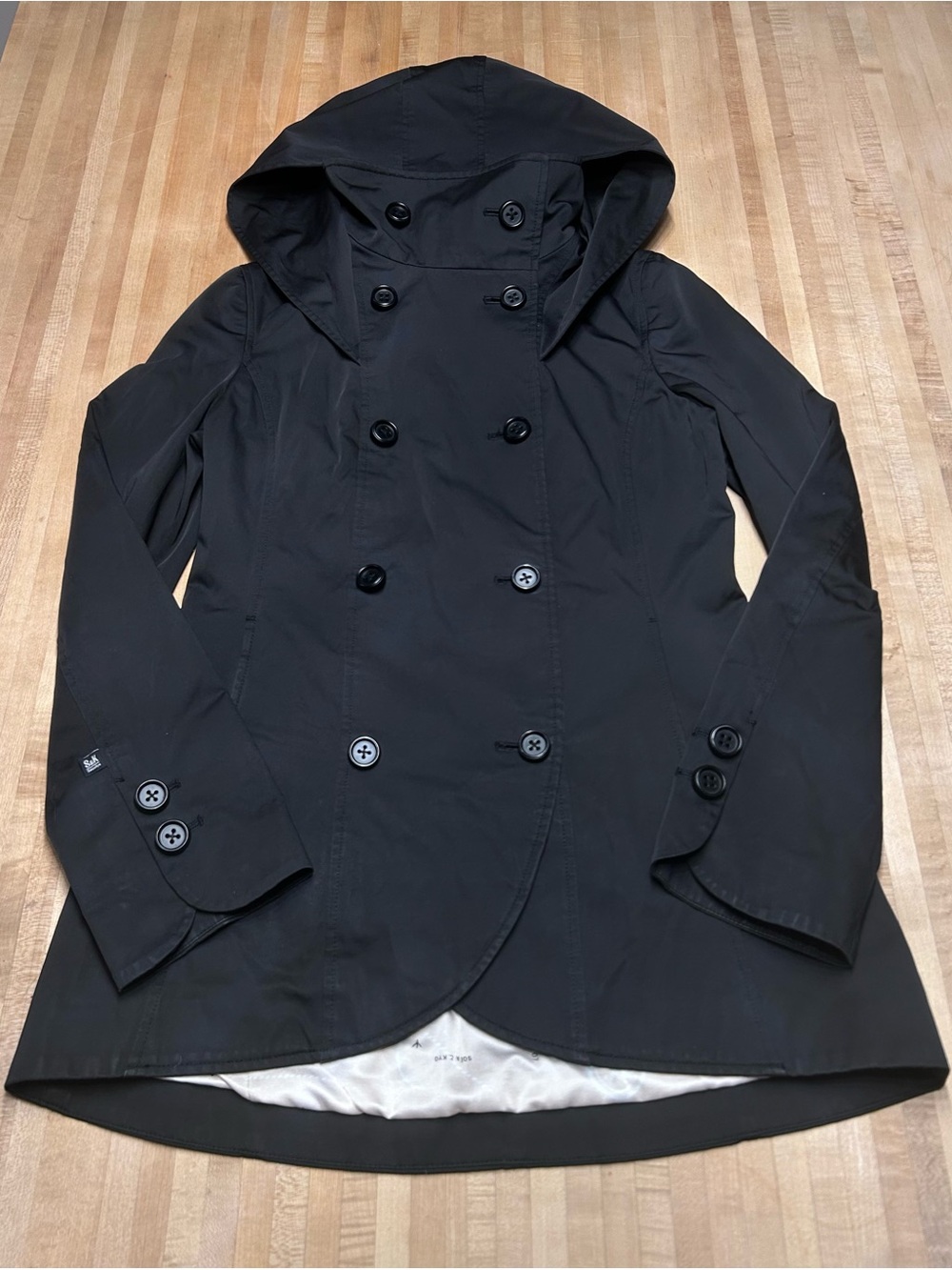 Vintage Soïa & Kyo Hooded Double-Breasted Trench Coat / Rain Jacket.